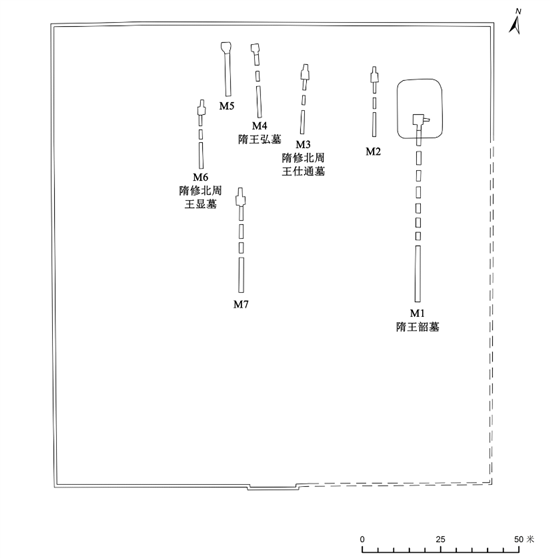 图1 隋王韶家族墓园分布图